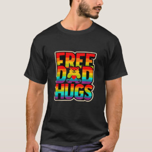 Free Dad Hugs Shirt Rainbow Proud Ally Daddy Bear 