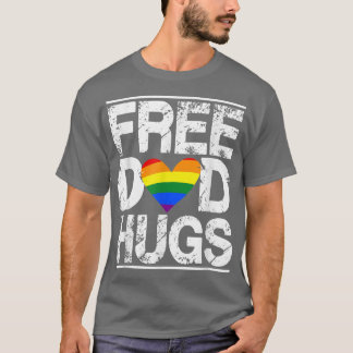 Free Dad Hugs T Shirts Pride Gift LGBT Rainbow Fla