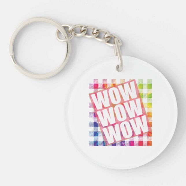 Free Day Wow - WOW WOW WOW meme Essential  Keychain (Front)