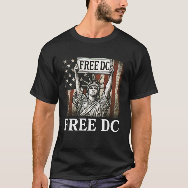Free DC Washington DC Statehood Equality Voting Ri T-Shirt (Front)