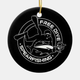 Free Dive Spearfishing Fishing Hunting Ceramic Ornament