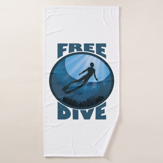 Free Dive - The Ocean Is Calling Freediver Bath Towel (Bath Towel)