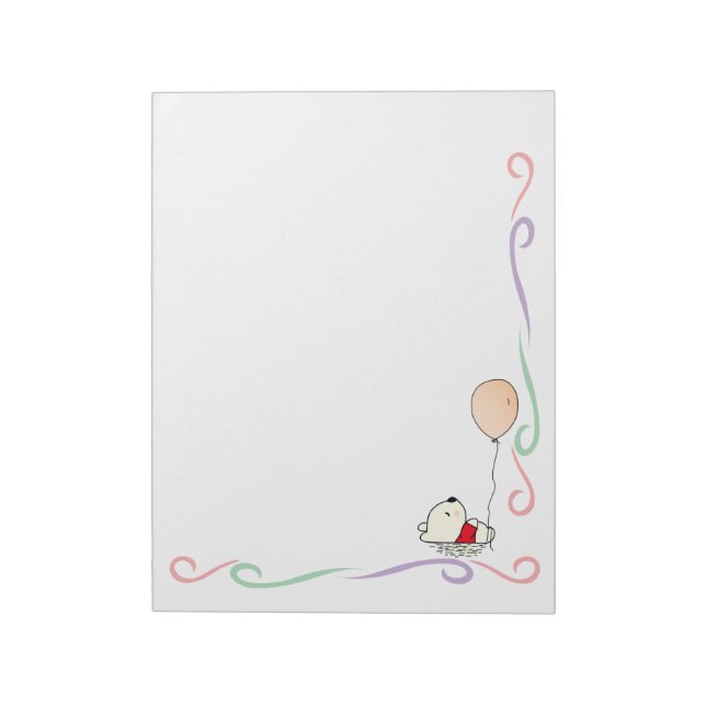 Free Dreams Bear with Balloons Notepad (Rotated)