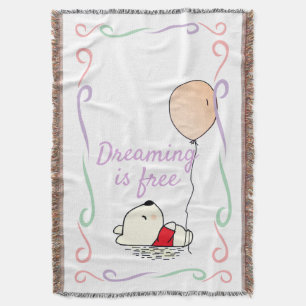Free Dreams Bear with Balloons Throw Blanket