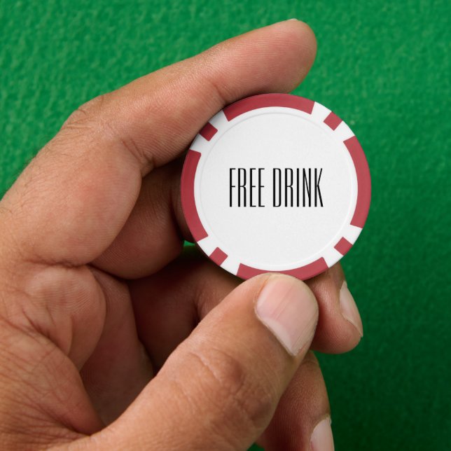 Free Drink  Poker Chips (Hand)