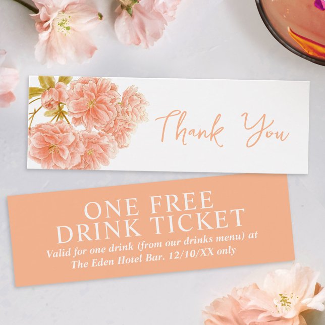 Free drink wedding voucher peach blossom (Creator Uploaded)