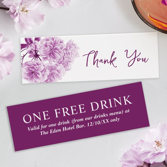 Free drink wedding voucher purple blossom (Creator Uploaded)