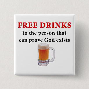 Free Drinks 2 Inch Square Button