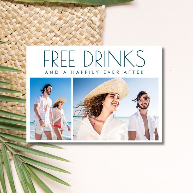 Free Drinks 2 Photo Beach Wedding Save The Date (Free Drinks 2 Photo Beach Wedding Save The Date)