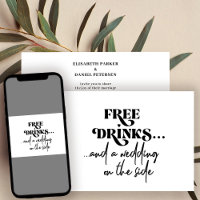 Free drinks funny modern typography wedding