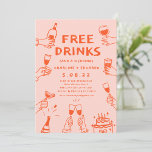 Free Drinks Funny Photo Qrcode Wedding   Invitation<br><div class="desc">Free Drinks Funny Photo Qrcode Wedding Invitation</div>