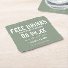 Free Drinks Funny Sage Green Save The Date