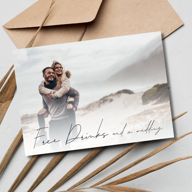 Free Drinks Photo Wedding Save the Date (Free Drinks Photo Wedding Save the Date)