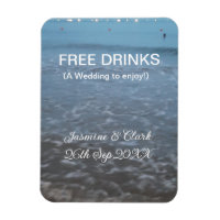 Free drinks save the date beach wedding add name
