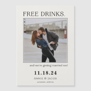 Free Drinks Save the Date Magnet