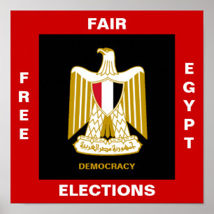 FREE EGYPT FAIR ELECTIONS DEMOCRACY POSTER