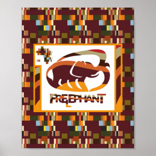 FREE ELEPHANT BY MASANSER PIXELAT POSTER