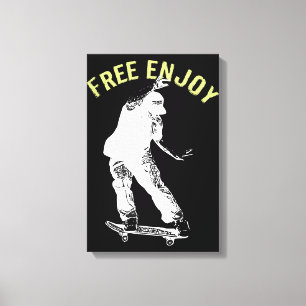 Free Enjoy Retro Urban Skateboarding  Canvas Print