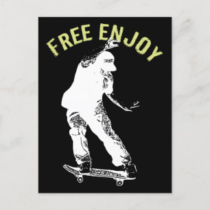 Free Enjoy Retro Urban Skateboarding  Holiday Postcard