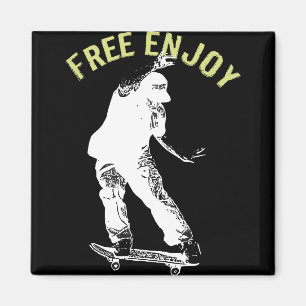 Free Enjoy Retro Urban Skateboarding  Magnet