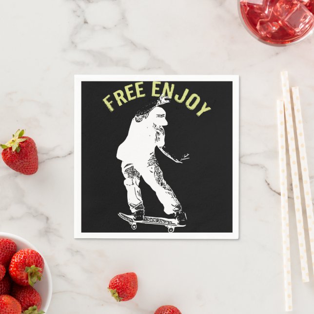 Free Enjoy Retro Urban Skateboarding  Napkin (Insitu)