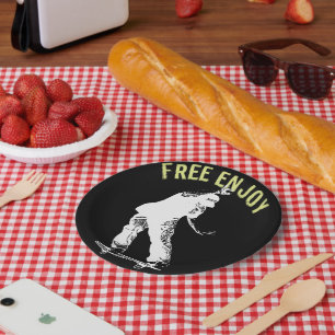 Free Enjoy Retro Urban Skateboarding  Paper Plate