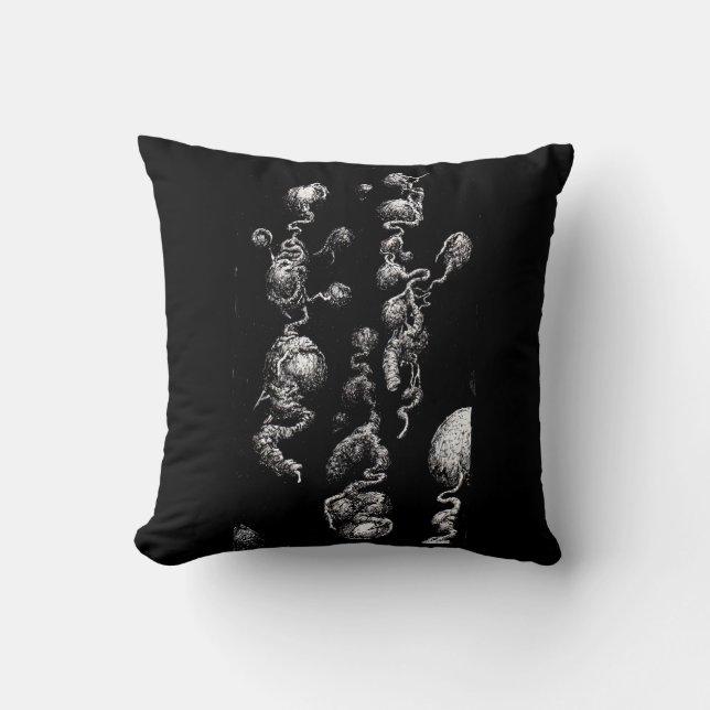 Free-floating Organic Aberrations Throw Pillow (Front)