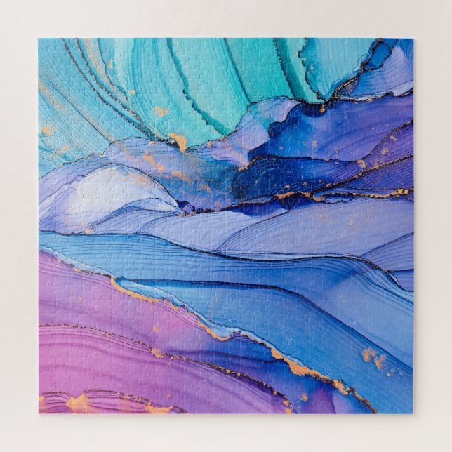 Free-flowing textures, luxury abstract art. jigsaw puzzle (Vertical)