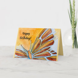 Free Flying Butterfly Watercolor Birthday Card