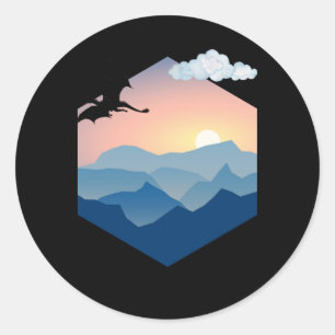 Free Flying Dragon D20 Background Sticker 
