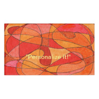 Free form organic design in red, orange & pink