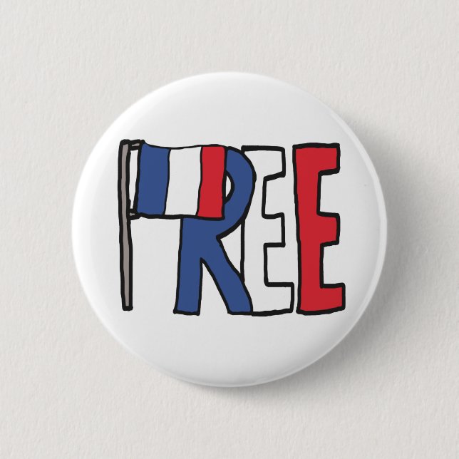 Free France 2 Inch Round Button (Front)