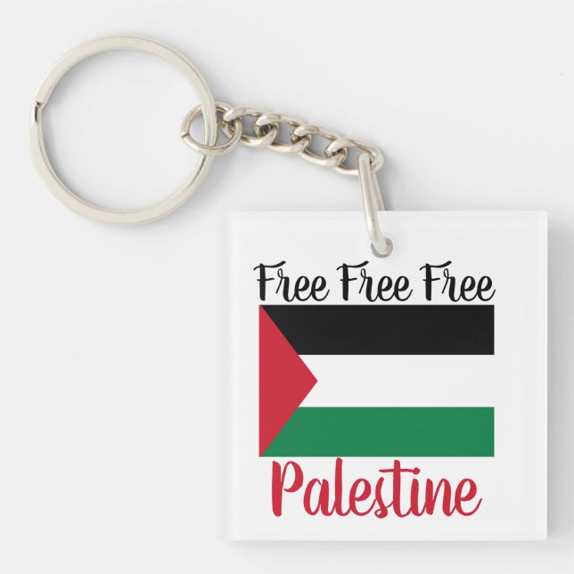 Free Free Free Palestine Keychain (Front)