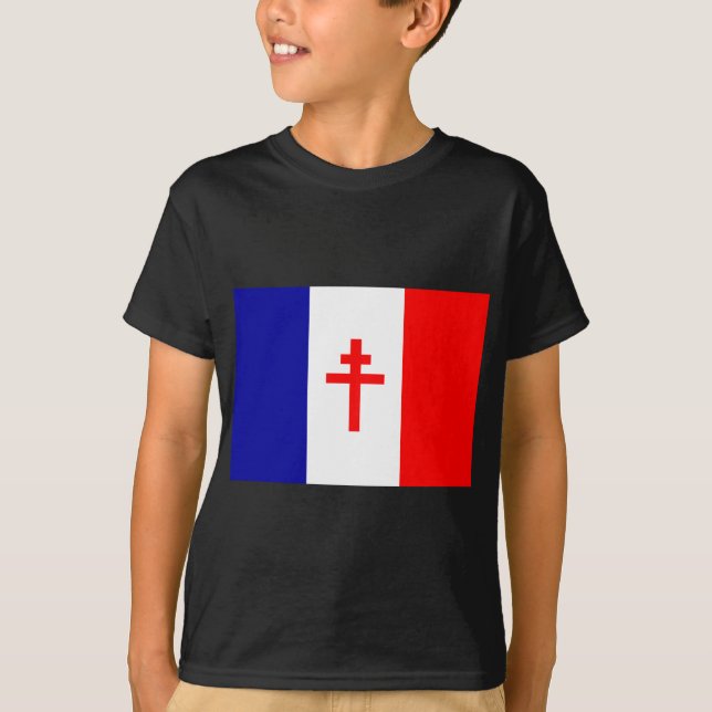 Free French Forces Flag T-Shirt (Front)
