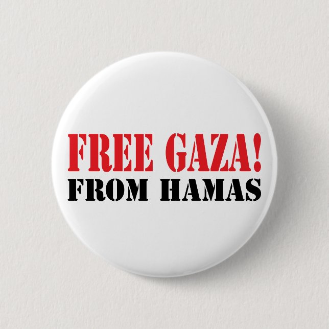 Free GAZA From HAMAS 2 Inch Round Button (Front)