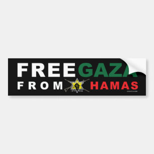 "Free Gaza From Hamas" Bumper Sticker (Black)