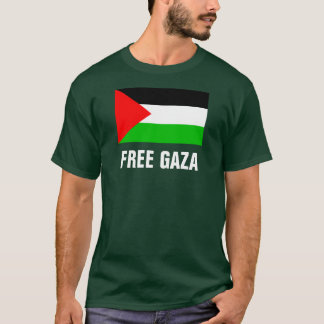 Free Gaza Green T-Shirt - Large Letters