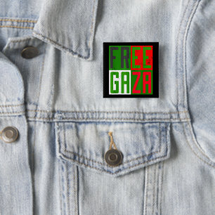 Free Gaza Palestine Genocide Freedom 2 Inch Square Button