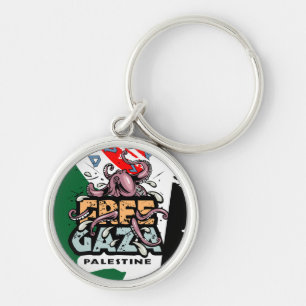 Free Gaza Palestine - Octopus Illustration Keychain