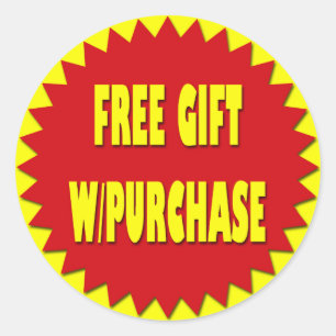 FREE GIFT WITH PURCHASE RETAIL SALES LABEL