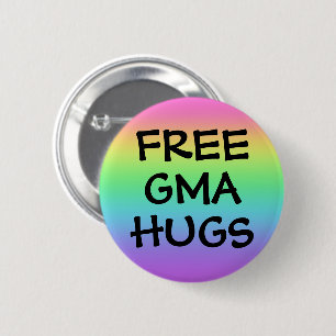 Free Gma Hugs Rainbow Button