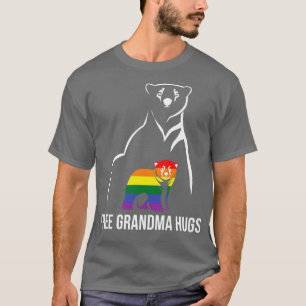 Free Grandma Hugs Gay Pride LGBT Rainbow Women Gra T-Shirt