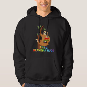 Free Grandpa Hugs Rainbow Sloth Lgbt Hoodie