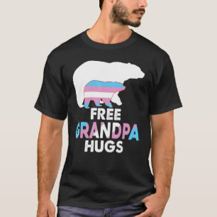 Free Grandpa Hugs Transgender Rainbow Bear Lgbt Pr T-Shirt