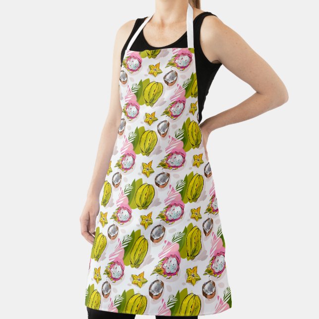 Free Hand Textured Fruit Pattern Apron (Insitu)