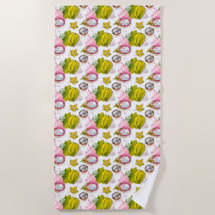 Free Hand Textured Fruit Pattern Beach Towel