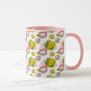 Free Hand Textured Fruit Pattern Mug