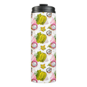 Free Hand Textured Fruit Pattern Thermal Tumbler