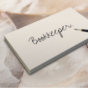 Free Handwriting Script Bookkeeper Business Card