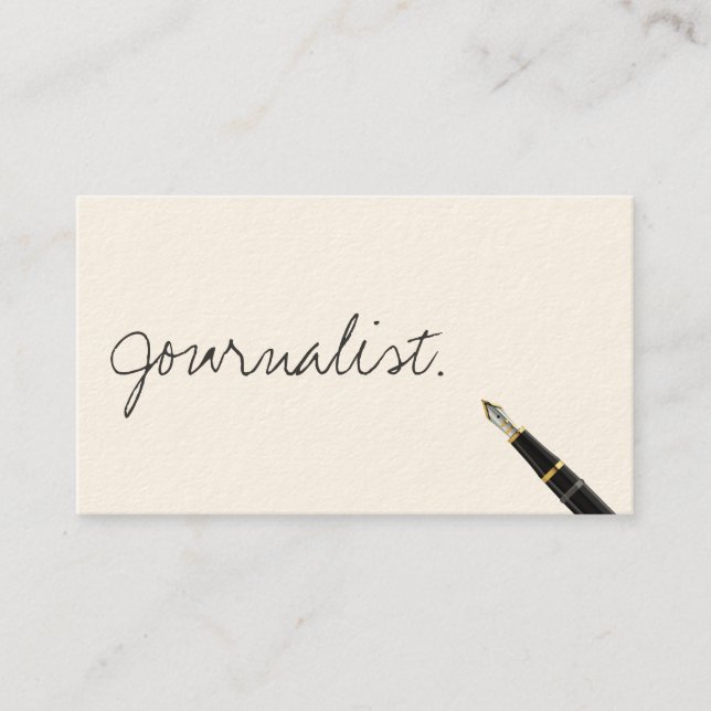 Free Handwriting Script Journalist Business Card (Front)